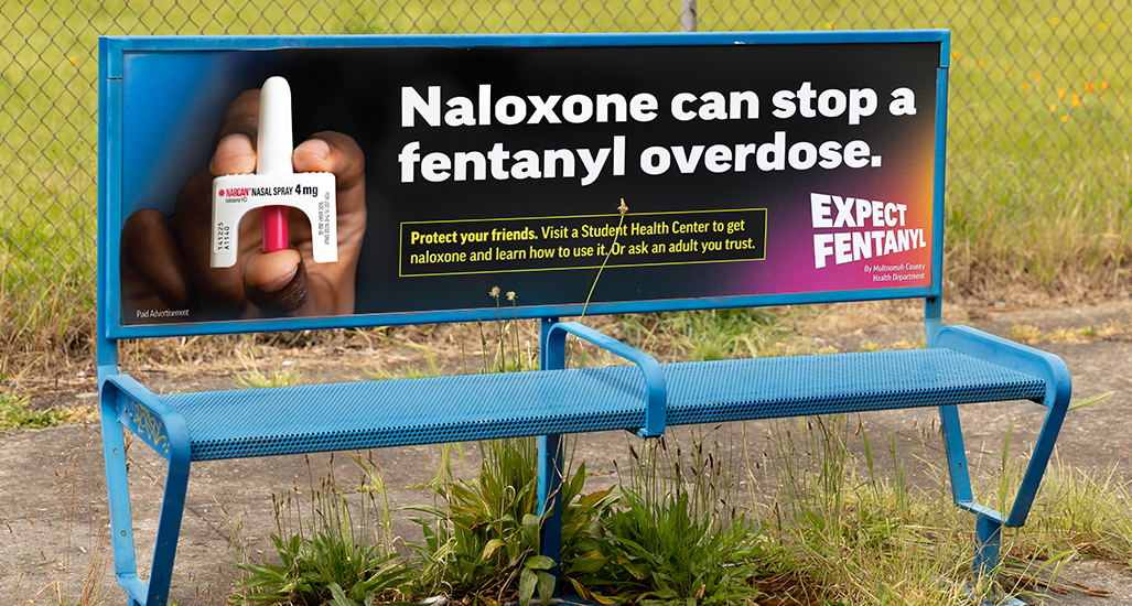 Expect Fentanyl campaign, bus bench